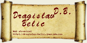 Dragislav Belić vizit kartica